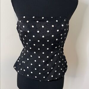 NWT Princess Polly Black and White Polka Dot strapless top